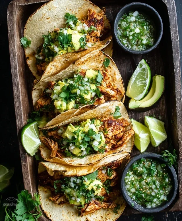 Crispy Poblano Chicken Tacos with Avocado-Jalapeño Salsa