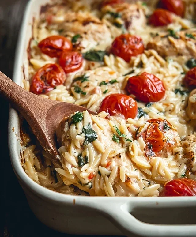 Orzo Tuscan Chicken Bake