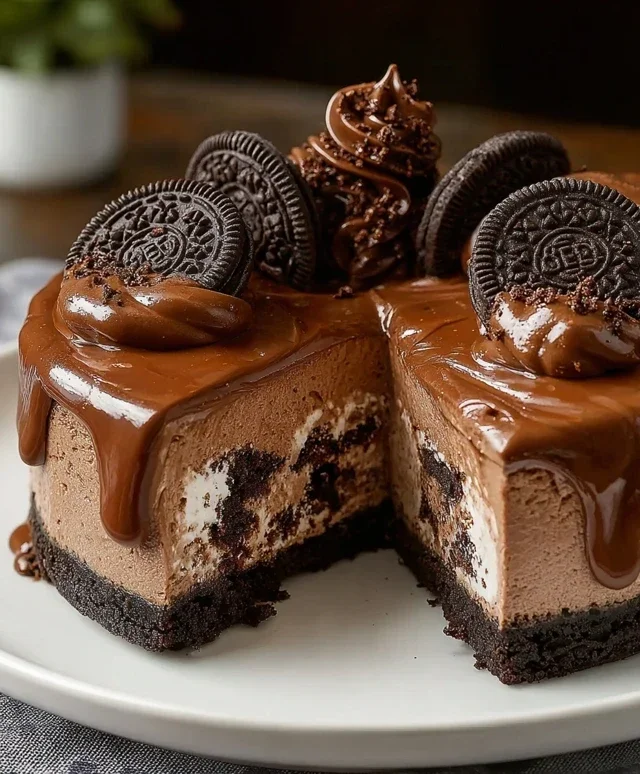 No Bake Oreo Nutella Cheesecake