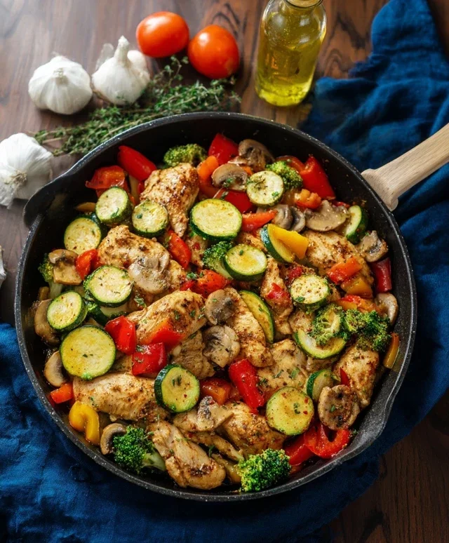 Healthy Chicken and Vegetables Skillet