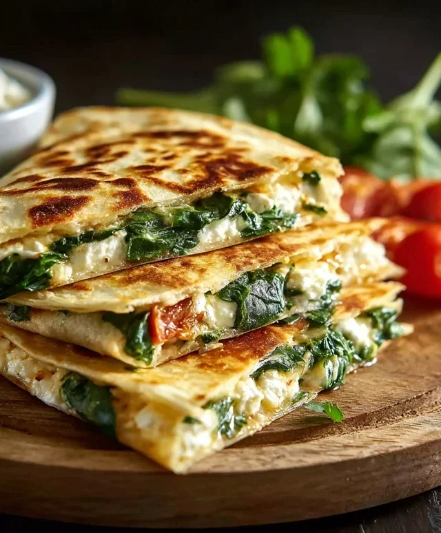 Spinach and Feta Quesadillas