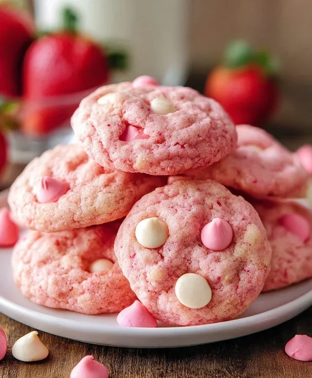 Strawberry Cake Mix Cookies