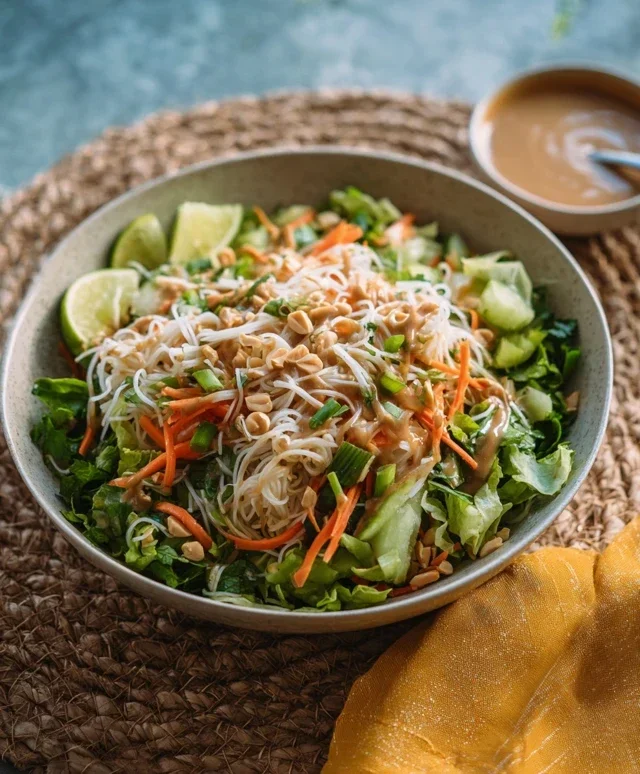 Spring Roll Salad with Peanut Dressing, gluten-free