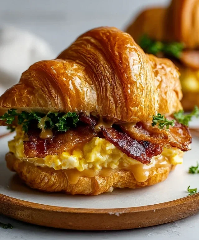 Killer Maple Mustard Croissant Breakfast Sandwiches