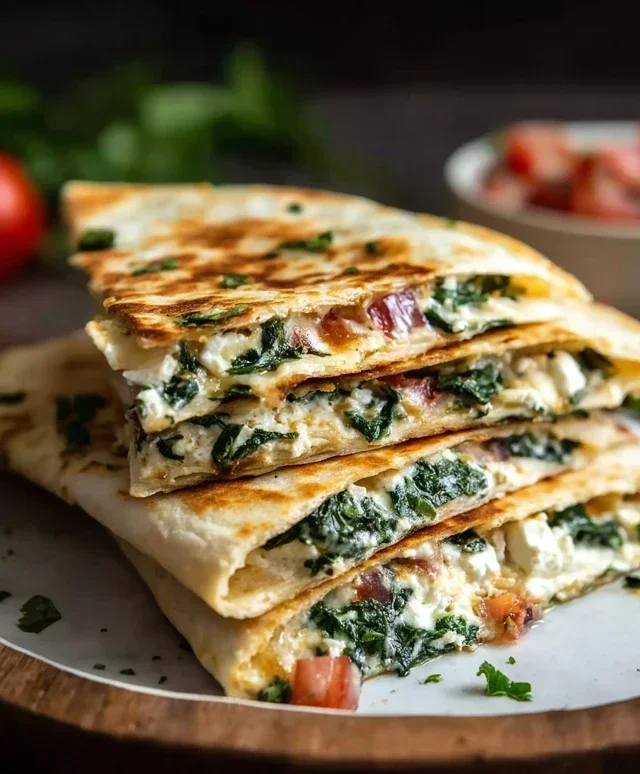 Spinach and Feta Quesadillas
