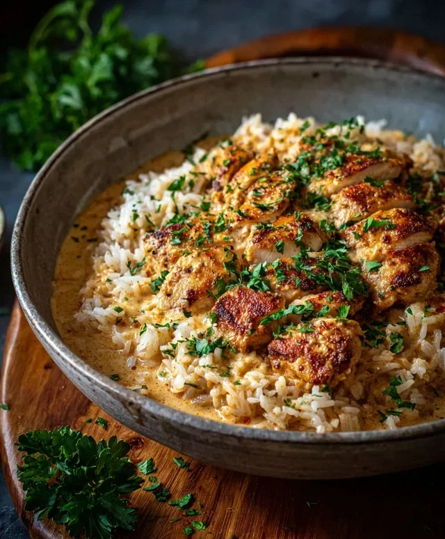 High Protein Creamy Cajun Chicken Rice