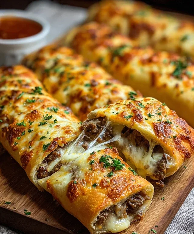 Philly Cheesesteak Stuffed Cheesy Breadsticks