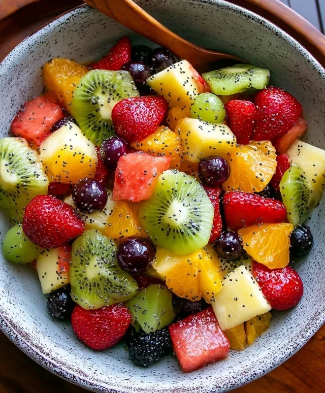 Fruit Salad with Honey-Lime Poppy Seed Dressing