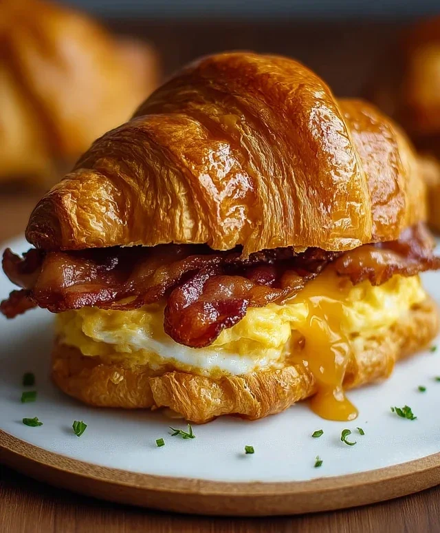 Killer Maple Mustard Croissant Breakfast Sandwiches