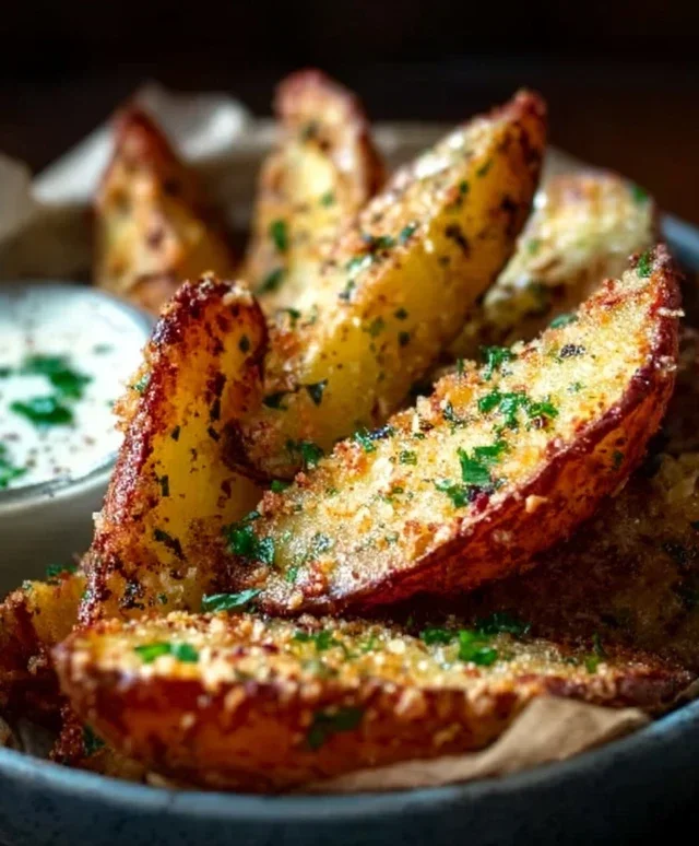 Baked Garlic Parmesan Potato Wedges
