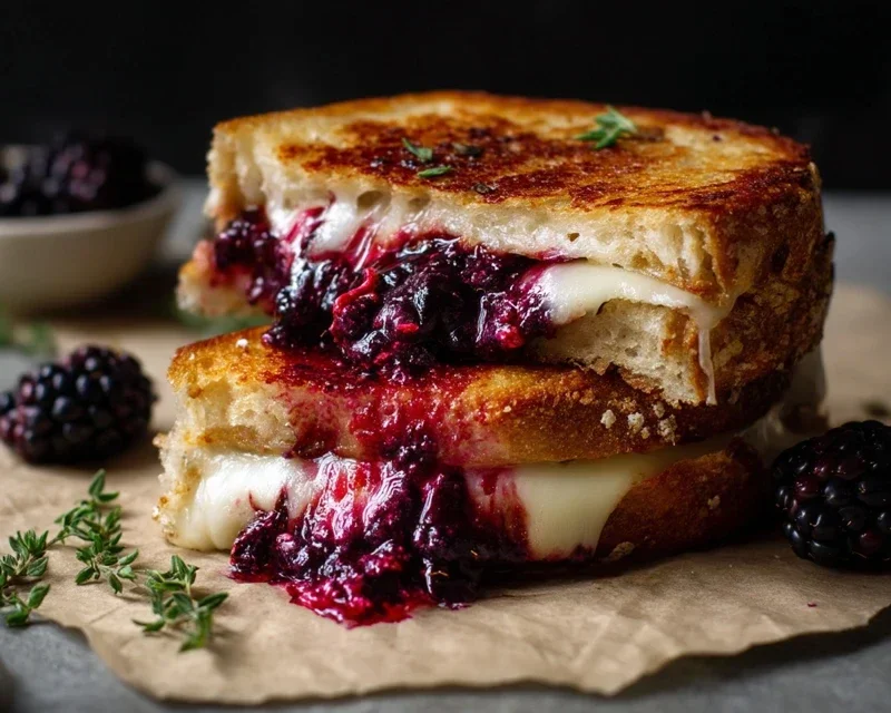 Blackberry Balsamic and Brie Grilled Cheese