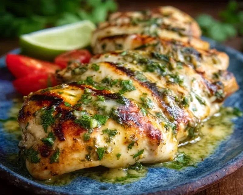Grilled Salsa Verde Pepper Jack Chicken