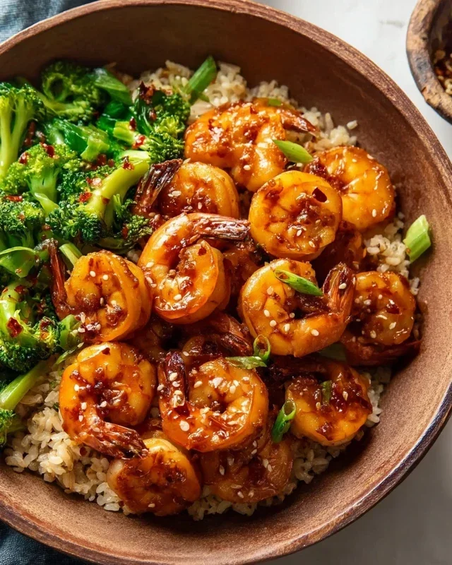Honey Garlic Shrimp Bowls