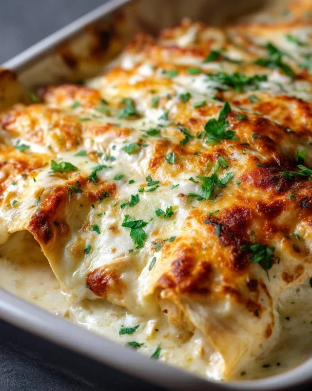 Creamy White Chicken Enchiladas
