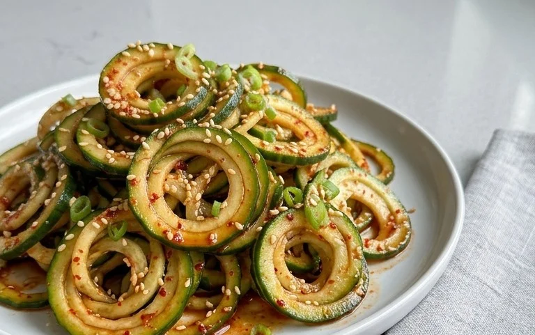 Spiral Cucumber Salad: Korean-Inspired Recipe