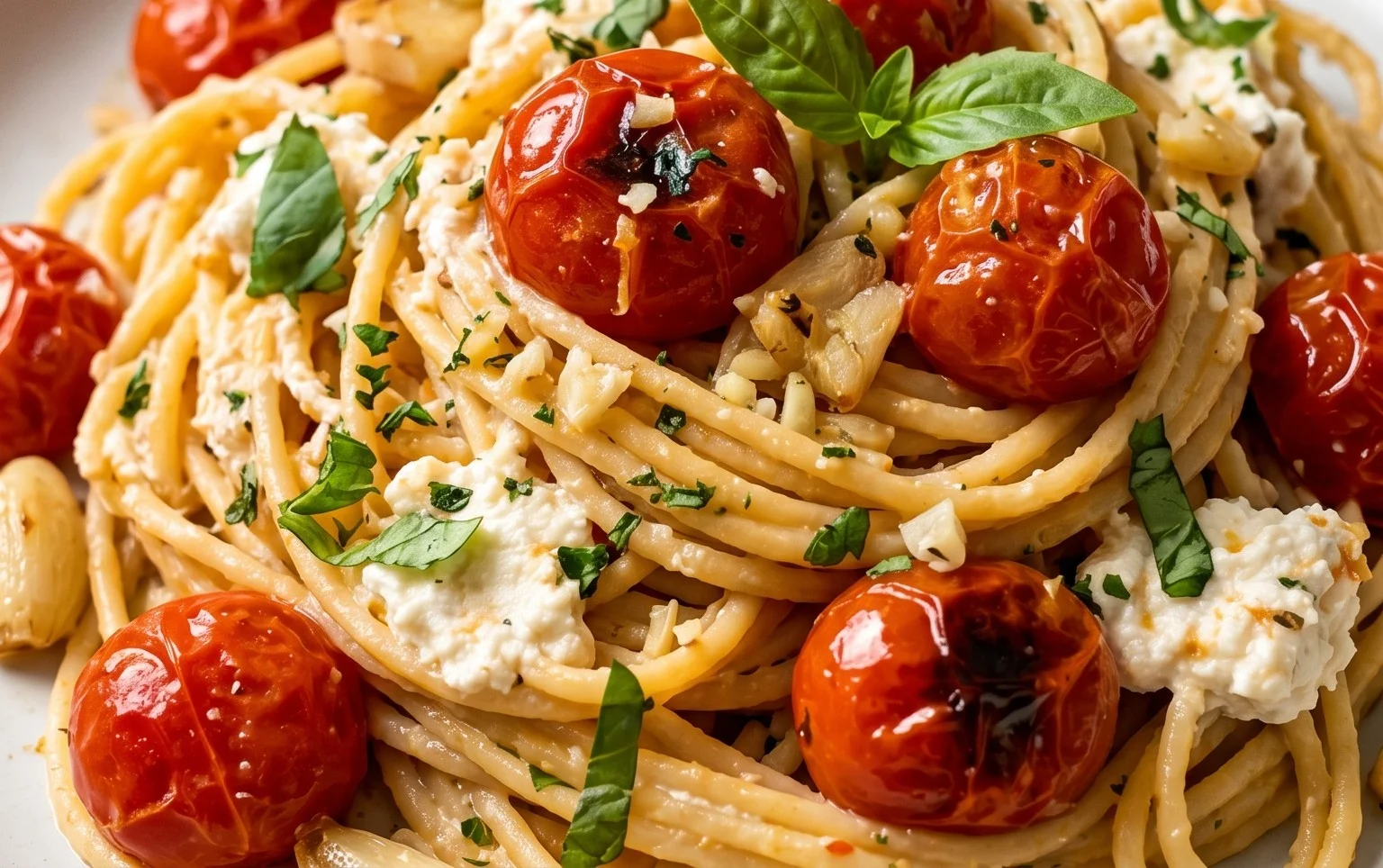 Roasted Tomato and Garlic Ricotta Pasta