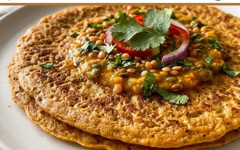 Masoor Dal Chilla | Savory Red Lentil Pancakes