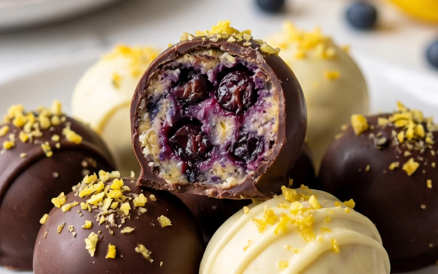 LEMON BLUEBERRY TRUFFLES