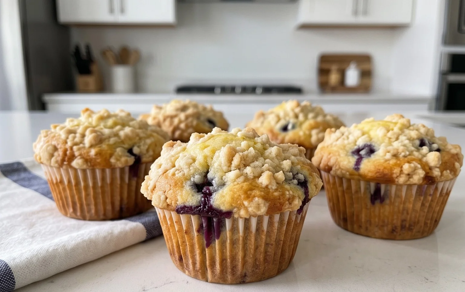 Lemon Blueberry Streusel Muffins