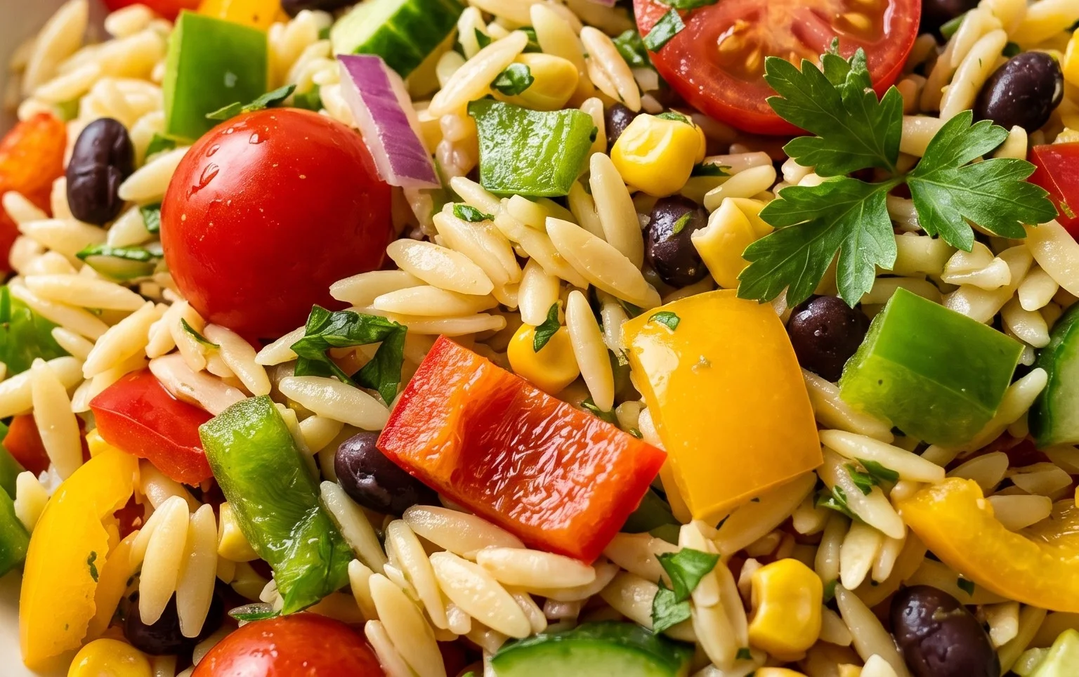 Rainbow Orzo Salad