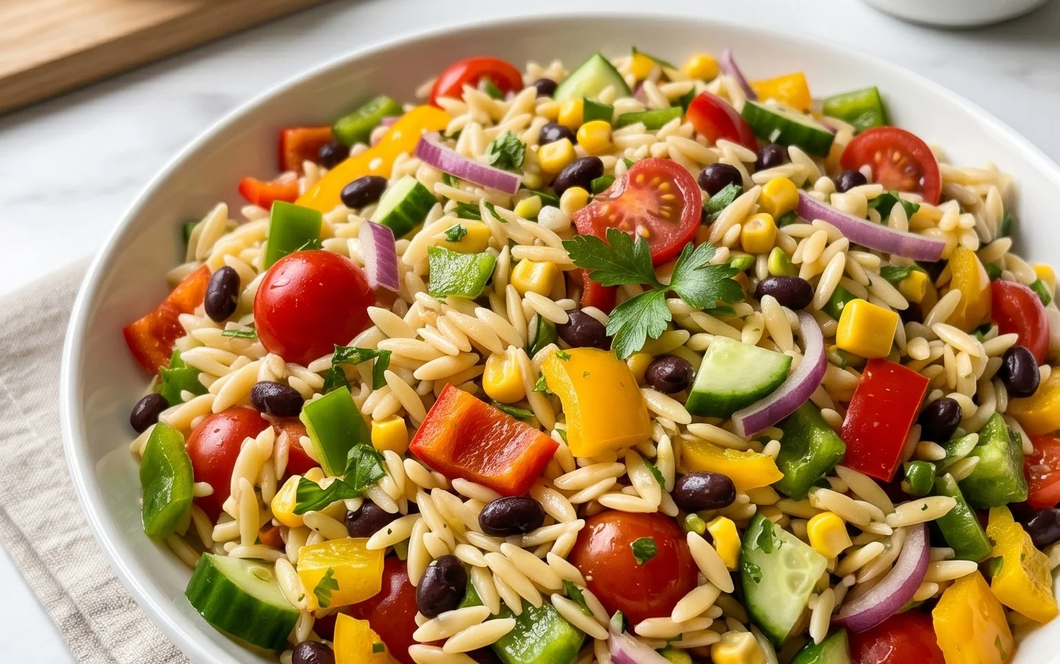 Rainbow Orzo Salad