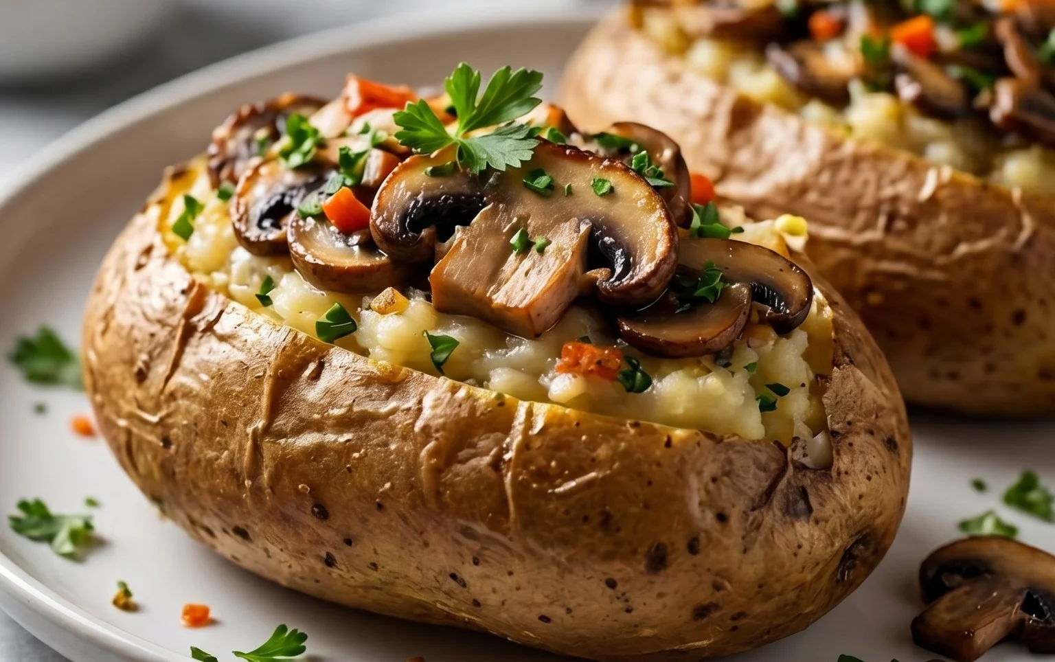 The Ultimate Stuffed Baked Potatoes with Mushrooms