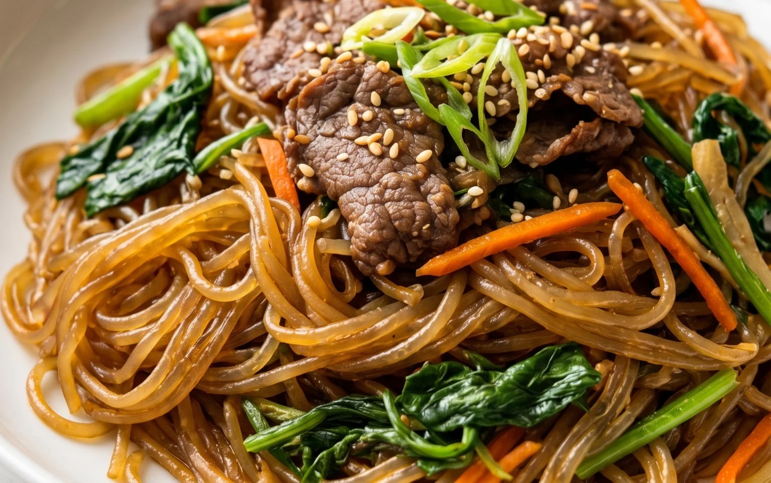Japchae (Korean Glass Noodle Stir Fry)