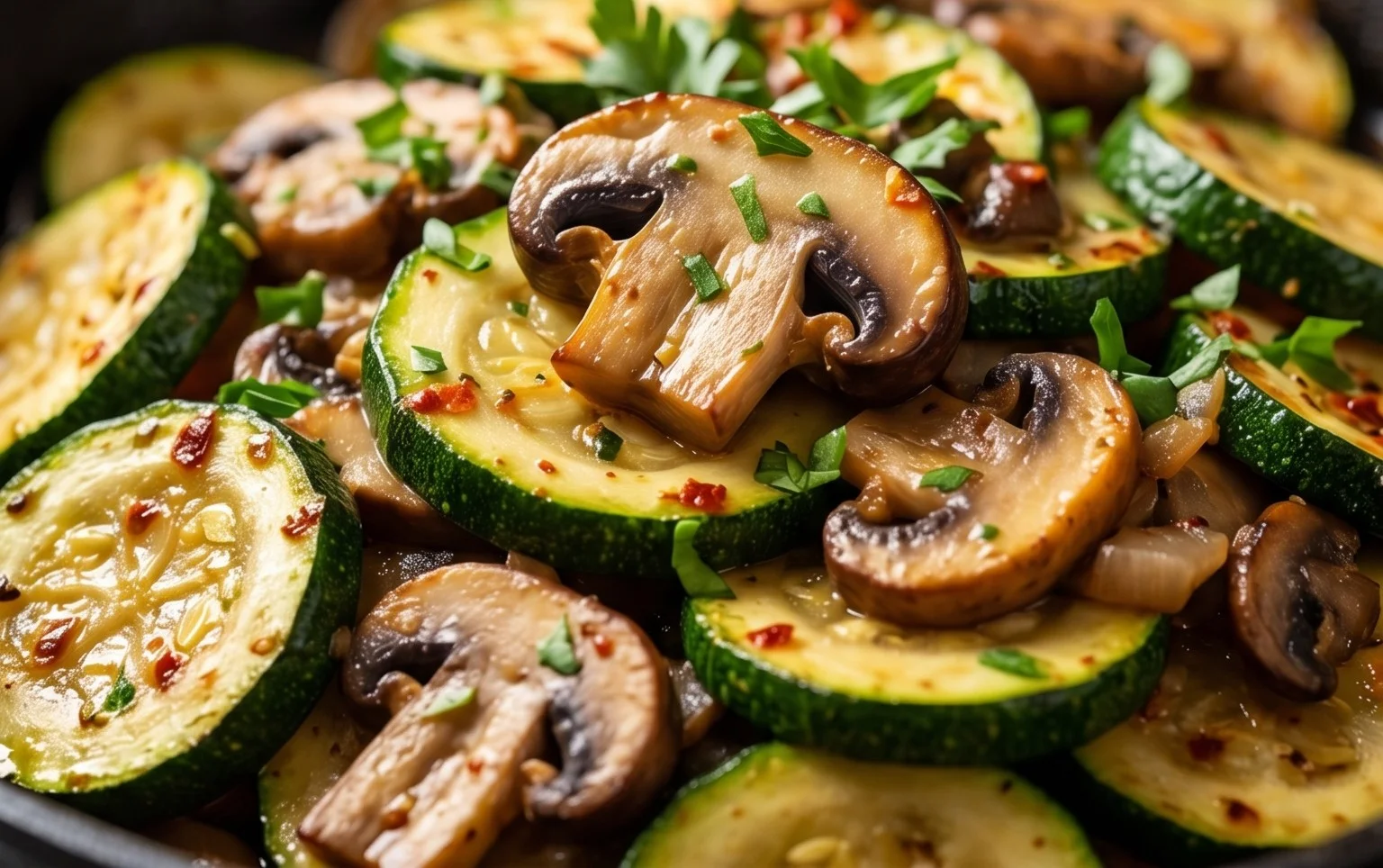 Skillet Zucchini and Mushrooms
