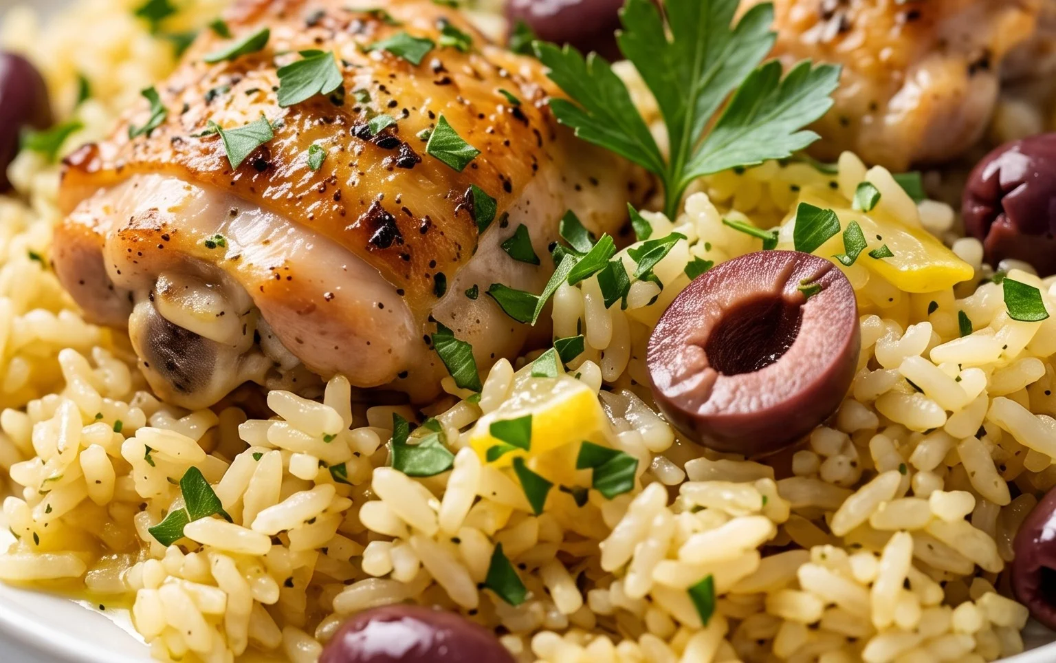 Greek Chicken and Lemon Rice (30 Minutes, One-Pot)