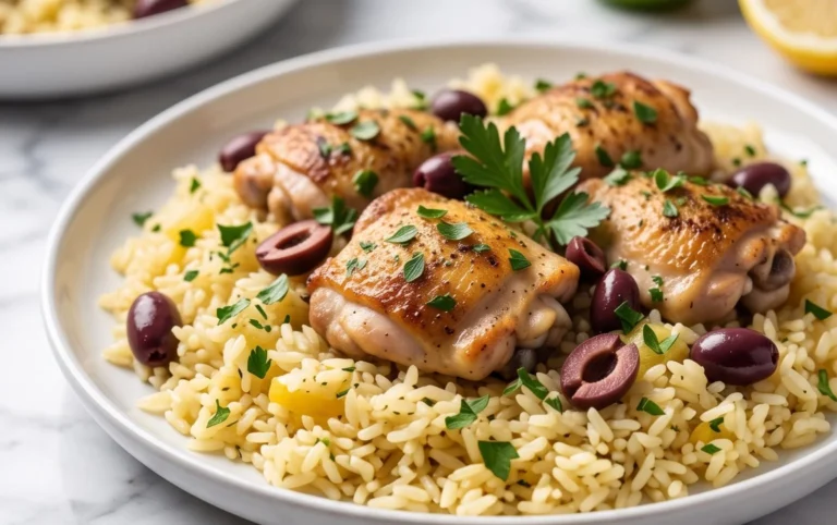 Greek Chicken and Lemon Rice (30 Minutes, One-Pot)