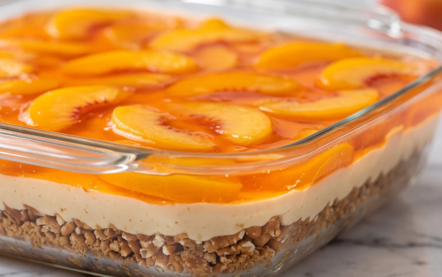 Peach Pretzel Salad Dessert