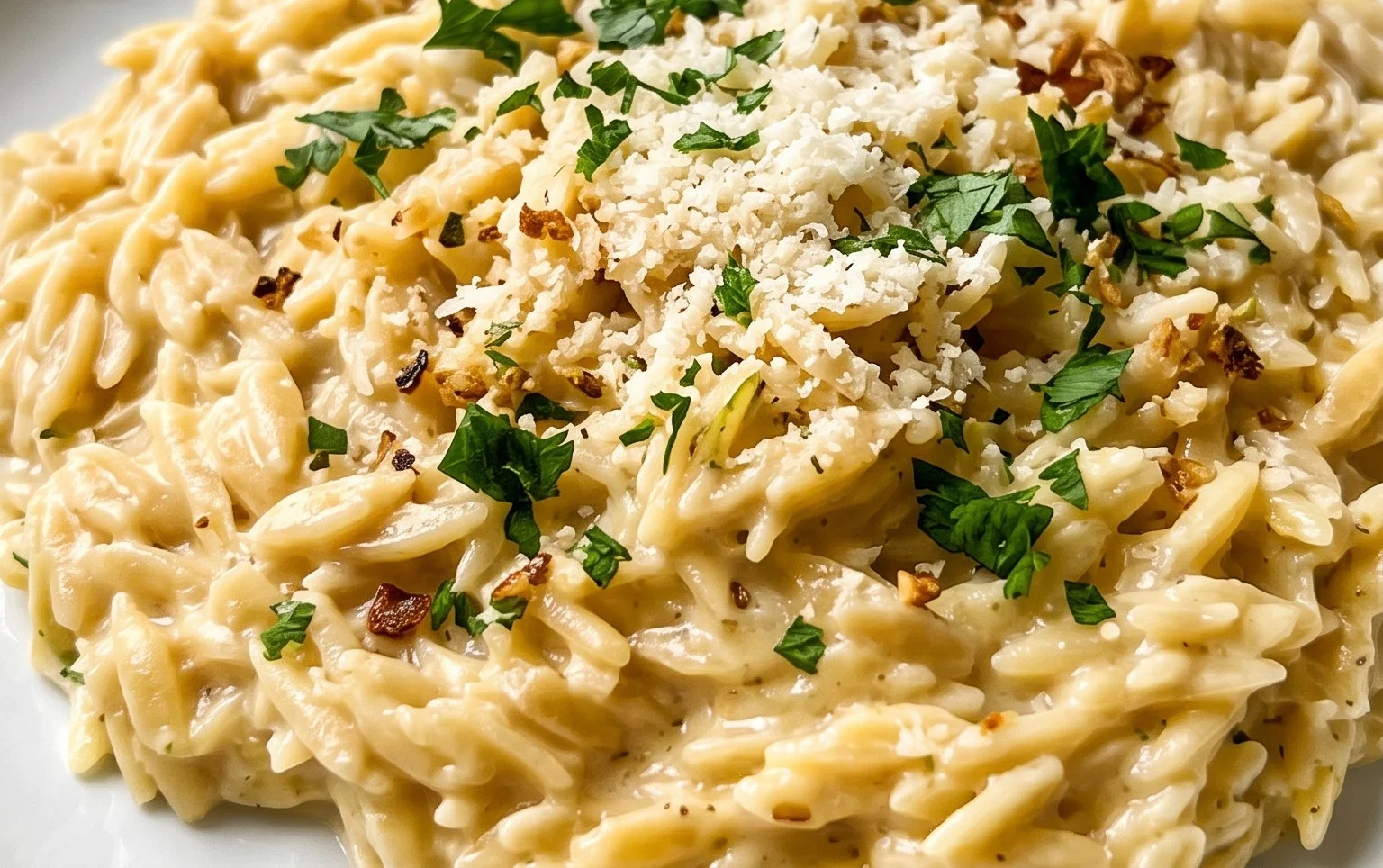 Creamy Garlic Parmesan Orzo