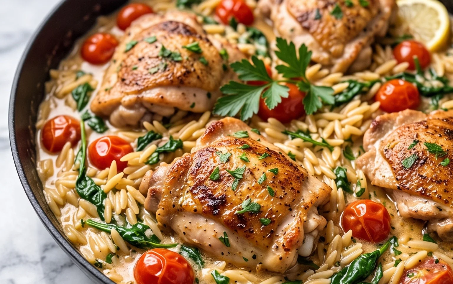 Chicken Orzo (30-Minutes, One-Pan)