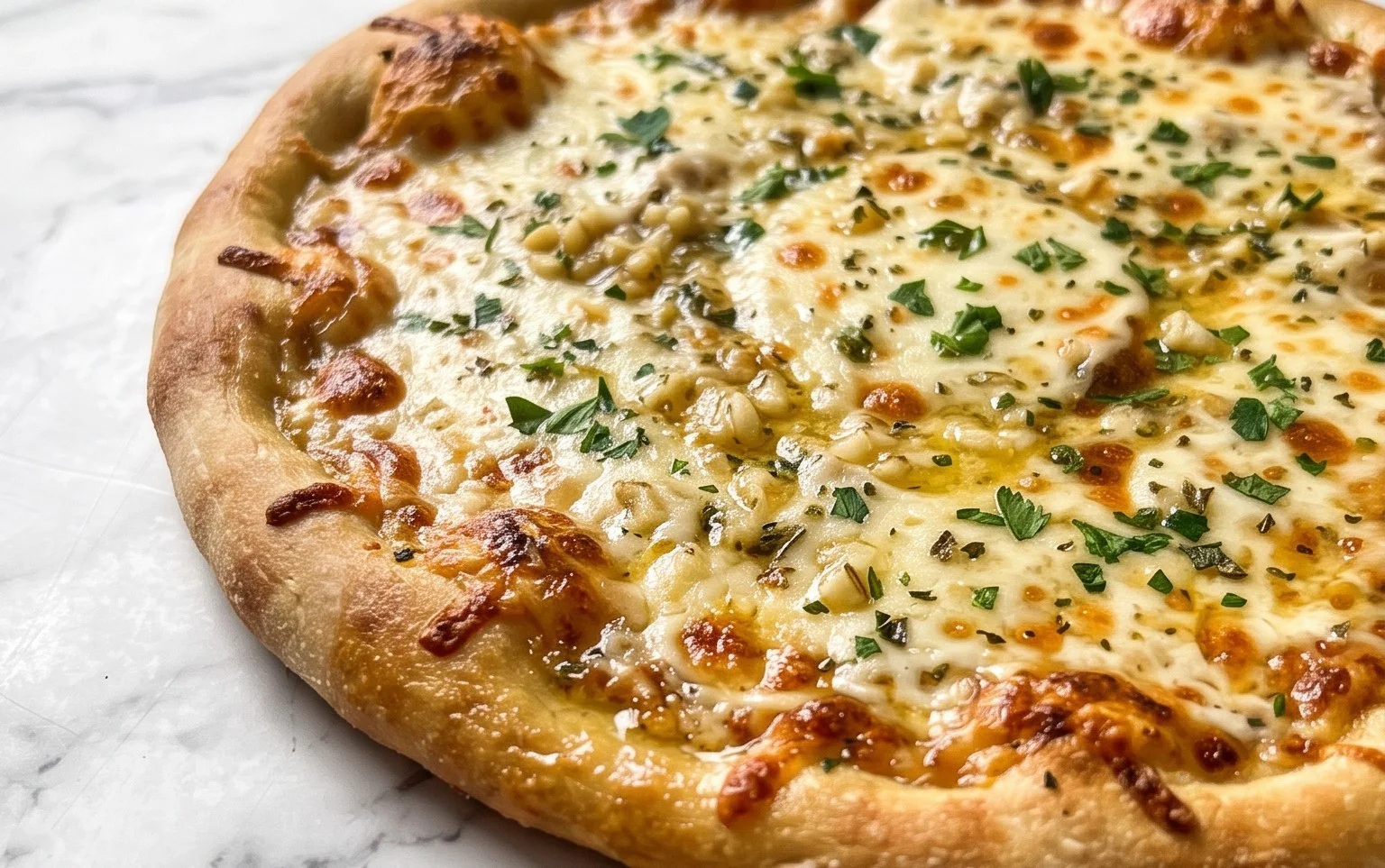 buttery garlic pizza
