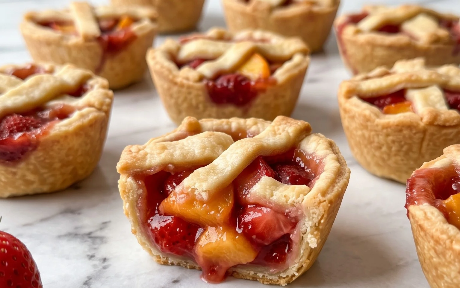 Strawberry Peach Pie Bites