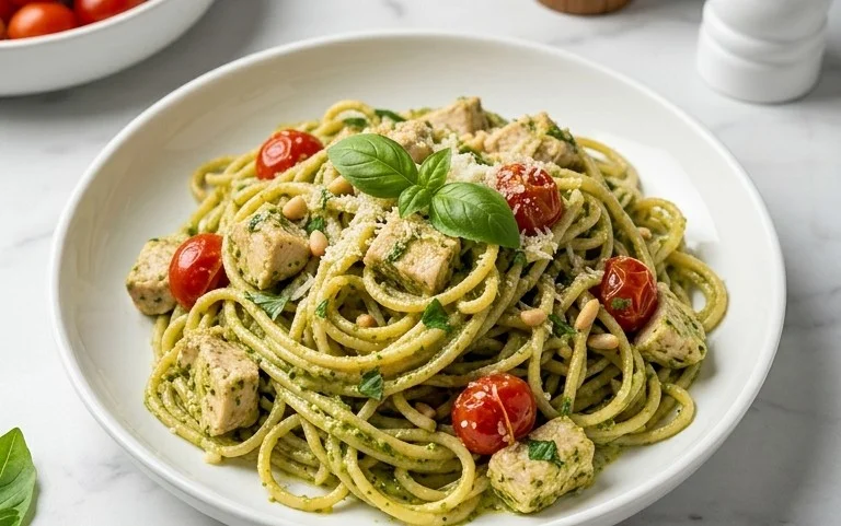 Creamy Chicken Pesto Pasta