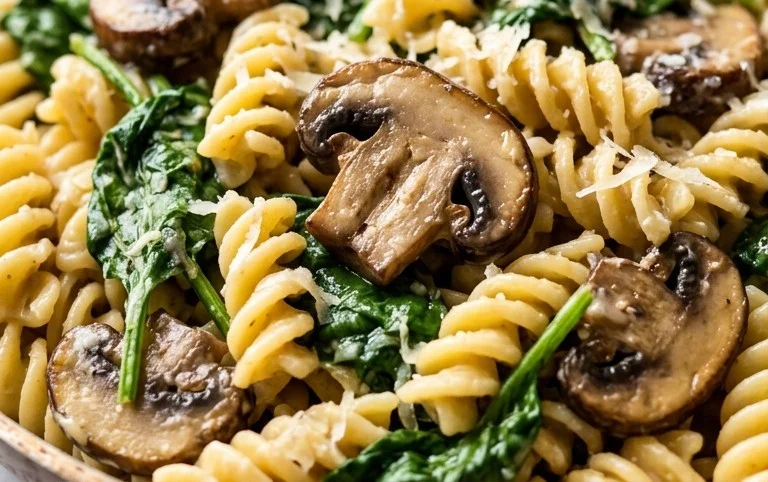 Parmesan Spinach Mushroom Pasta Skillet