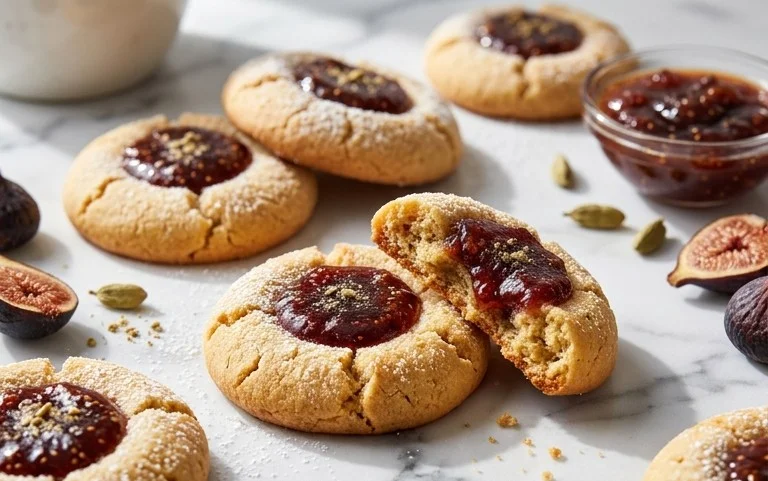 Cardamom Fig Thumbprint Cookies