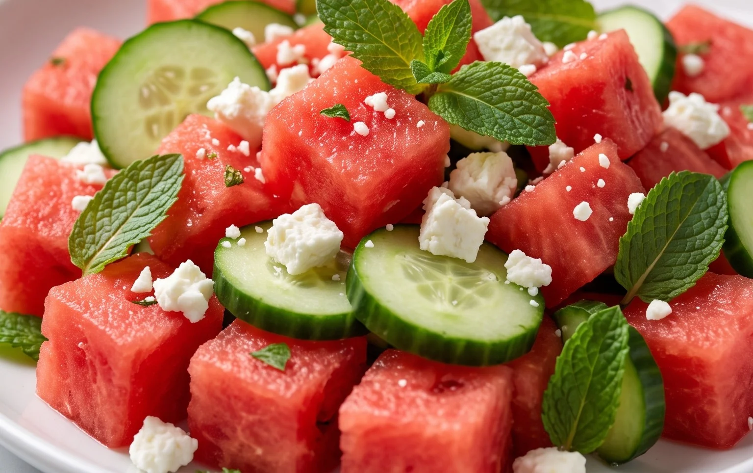 Watermelon Salad with Cucumber and Feta