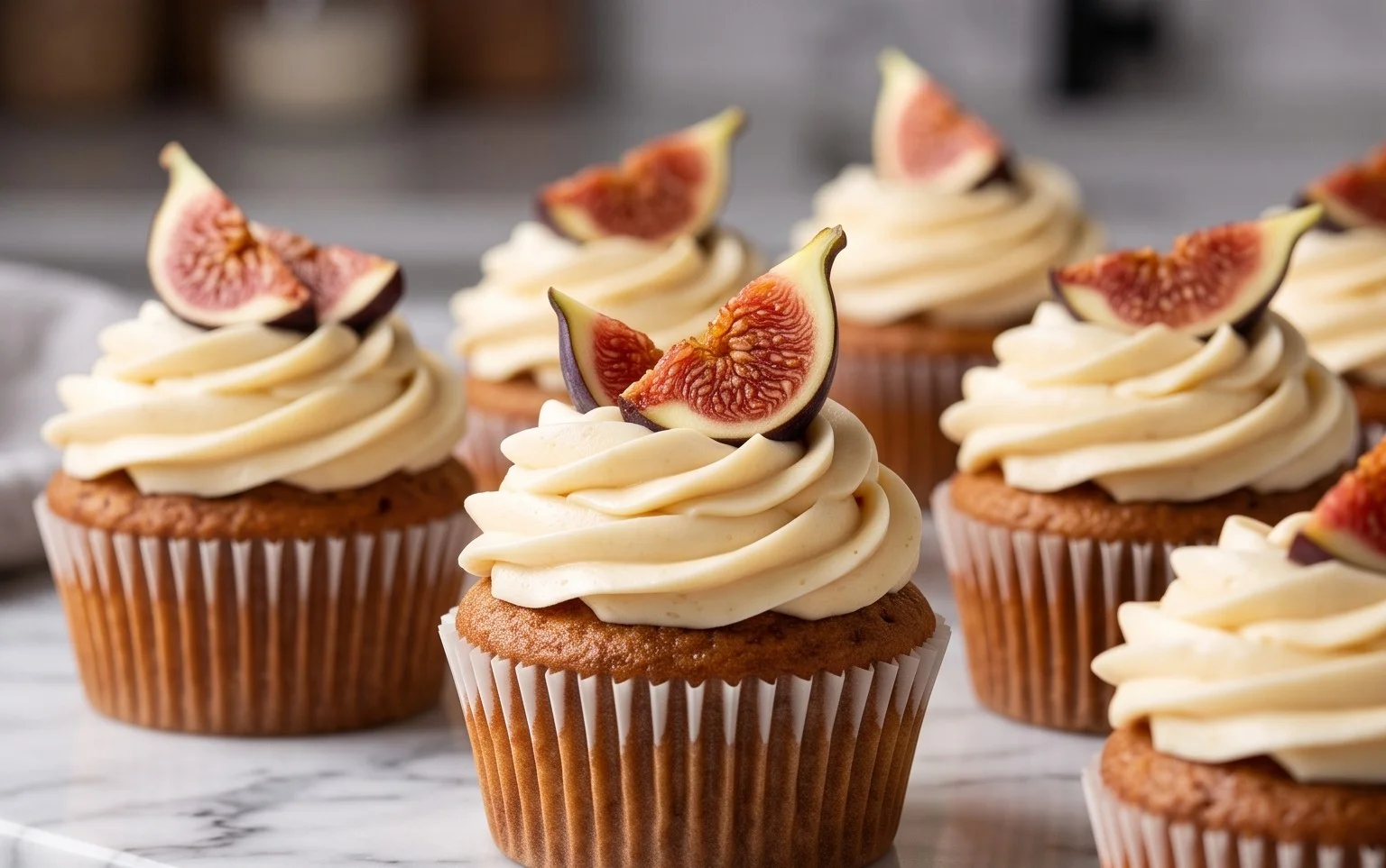 Fig Cupcakes with Honey Cream Cheese Frosting