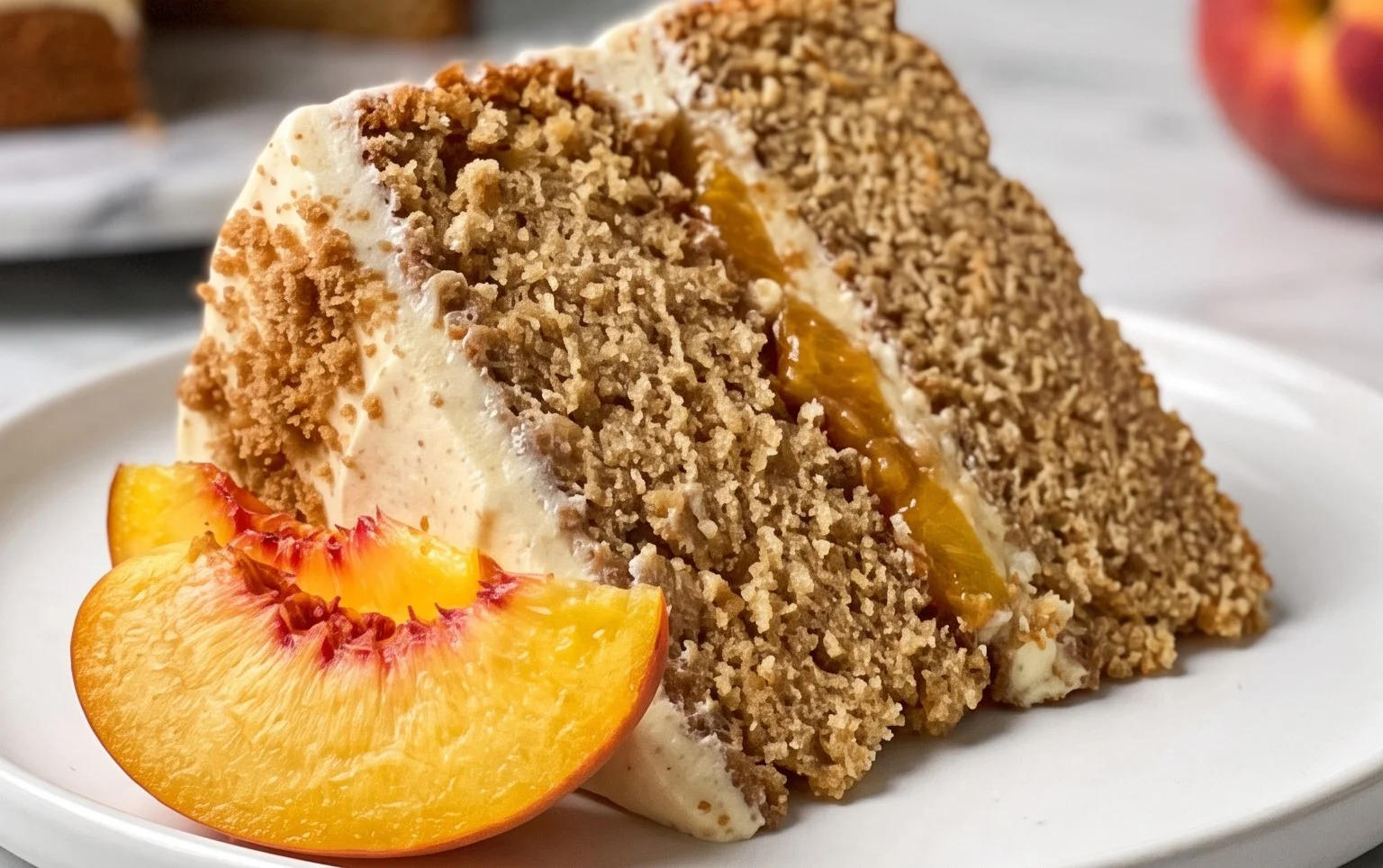 Brown Sugar Layer Cake with Peach Filling