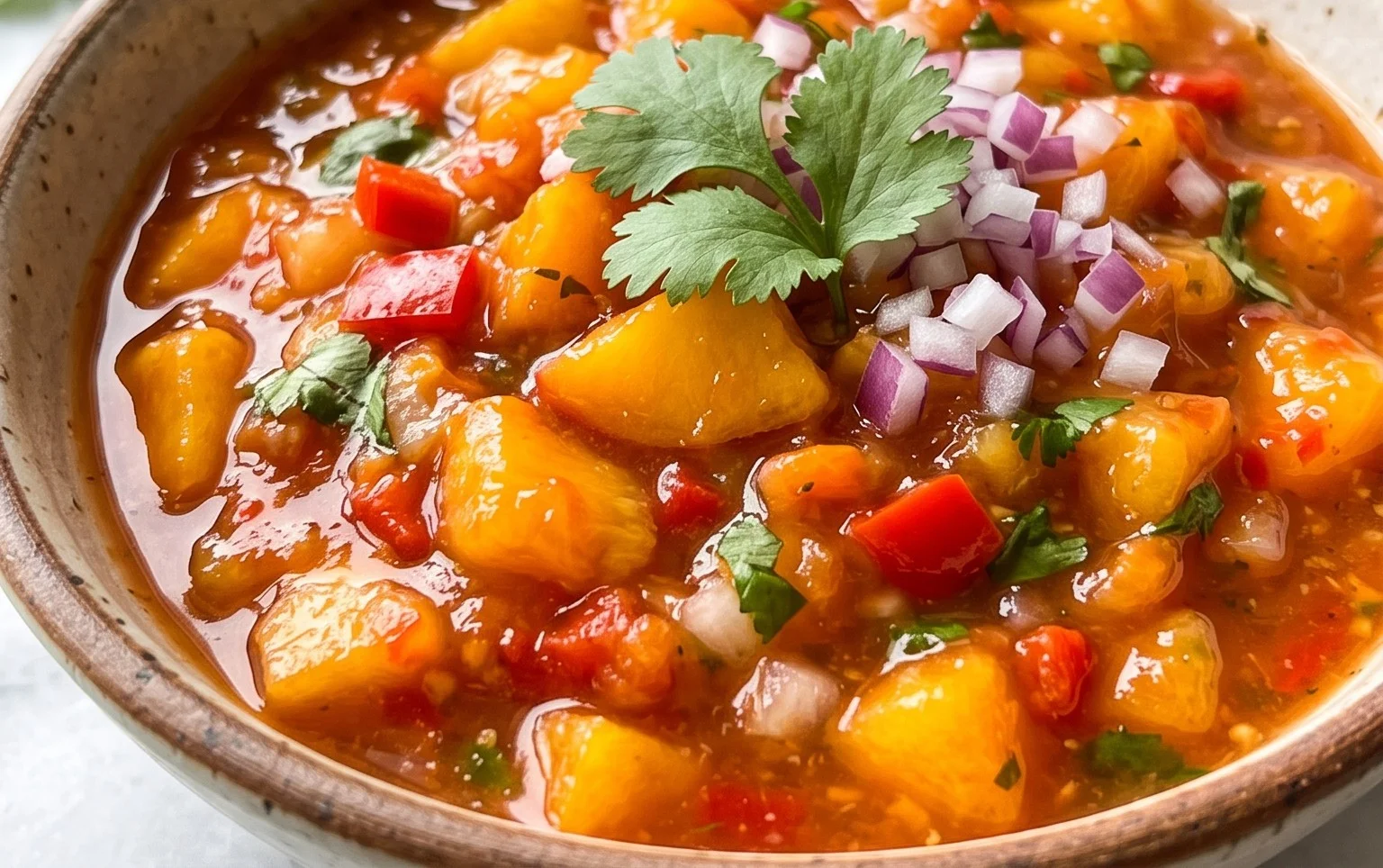 Sweet & Spicy Peach Salsa Canning Recipe