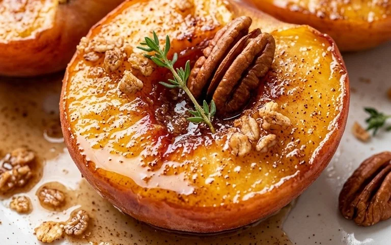 Cinnamon Sugar Baked Peaches