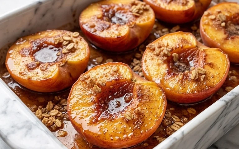 Cinnamon Sugar Baked Peaches